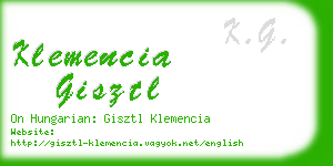 klemencia gisztl business card